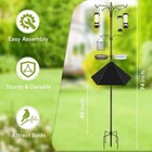 Heavy Duty Bird Feeder Pole 6 Hook Squirrel Baffle Garden Patio Bird Feeding Kit