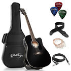 Full-size Cutaway Thinline Acoustic-electric Guitar With Gig Bag   Eq