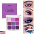 Yeweian Purple Glitter Matte Eyeshadow Palette  9 Colors Shimmer High Pigment