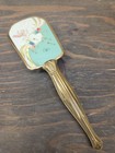 Vintage Ornate Gold Vanity Hair Brush Floral Victorian Style Hearts And Cherub 