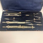 Antique Drafting Tool Set Vintage Compass Divider Ruling Pen Architectural Case