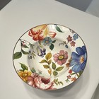 Mackenzie-childs Floral Ceramic Compote   Pedestal Bowl  Round Glossy Multicolor