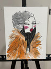 Original Art Lady In Fashion V2 8x10 Canvas Expressionism Portrait Art