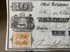 Vtg 1863 Delaware Mining Co Michigan Philadelphia Check 2 Cent Revenue Stamp