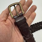 L l  Bean Brown Braided woven Leather Belt     Antiqued Brass Buckle     Size-38