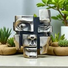 Vintage Human Face Ring Adjustable Silver Stainless Steel Gothic Statement