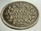 1902 H Small H Canada 5 Cents Small Silver Km  9 Circulated Coin Jj051