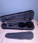 Cecilio Black Acoustic 4-string Violin Beginner Set  Rh Chinrest  Bow  Wax  Etc 
