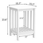 Taohfe White End Tables Modern Side Table Living Room Rustic Slim Square Couch