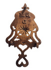 Antique M a g  Bronze Cast Iron Sad  Flat Iron Footed Trivet Primitive Farmhouse