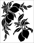 Floral Design With Leaves Blossoms Home Decor Reusable Stencil - Stencilair