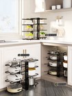 8-tier Adjustable Pot   Pan Organizer Rack     Kitchen Cabinet Storage Holder