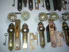 Antique Art Deco Era Door Hardware Set With Gass Doorknobs