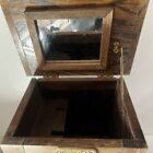 Vintage White Clad Oak Wood Ice Box End Table  17    X 14    X 11      Beautiful 