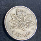 1942 Canadian 1c One Cent Coin - King George Vi Canadian Penny  