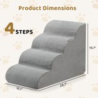 In outdoor Pet Stair Grey Memory Foam 4 Non-slip Step Ramp 28d Dog Cat Ladder