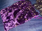 Resin Purple   Silver Old Norse Futhark Runes Set   Crushed Velvet Bag