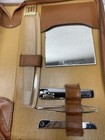 Vintage Men   s Men Vanity Grooming Toiletry Travel Kit  Leather Case Usa Made 