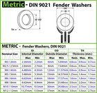 Fender Washers Zinc Plated Steel Grade A  Metric Din 9021  M4 M5 M6 M8 M10 M12