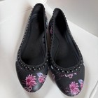 Crocs Lina Luxe Studded Flat Black And Plum Floral