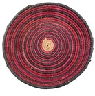 Vintage African Handwoven Coiled Basket Red Black Tribal Decor 6 5 