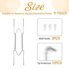 Plate Hangers 3 Pack Invisible Heavy Duty Wire For 911 Inch Art Display Silver