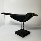Vintage Dan Dipaolo Bird Sculpture Black Wood Metal Art Figurine 14 1 4    Long