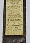Rare Vintage H  Milward   Sons Patent Helix Needles Sharps 1857 Made In England