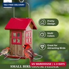 Kingsyard Cute Bird House Feeders For Outside  Hanging Metal Bird Feeder With 4 