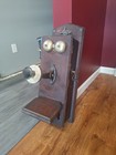 Electric Co Pre-1940 Antique Wooden Wall-mount Crank Telephone W  Bell Tube