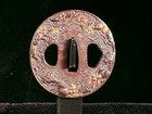 Antique Copper     Tsuba For Katana Japan Original Antique