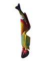 24    Pelican With Fish Hand Carved Wood Tropical Sculpture Bird Decor Tiki Bar