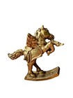Vintage Metal Pewter Pegasus Rocking Horse Figurine Paperweight Gold Tone
