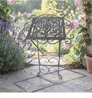 Vintage Wrought Iron 24  Plant Stand Victorian Scrolled Ornate Top Design Folds