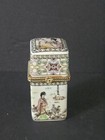 Vintage Yiwei Porcelain Hinged Trinket Box Geisha Lady Asian Decor Chinese