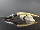 Beautiful Rainbow Obsidian Tine Knife Artist Kenny Hull worldwide 1996 bushcraft