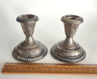 Pair Of Vintage Empire 46 Weighted Sterling Silver Candlesticks  3 5 