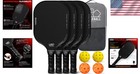 Usapa Approved Fiberglass Pickleball Set  4 Lightweight Paddles   Balls Included
