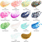 Glitter Acrylic Paint  14 Iridescent Colors  2 Fl Oz Bottles  Transparent Base 