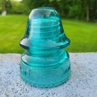 Hemingray 19 Glass Insulator Hemi Blue Green Aqua 