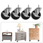 Set Of 5 Office Chair Caster Rubber Swivel Wheels Replacement Heavy Duty 3 Inch