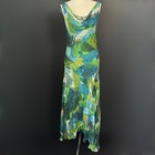 Vintage 90s Y2k 100  Silk Beaded Fairy Dress Whimsical Cowl Neck Handkerchief 8