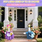 2 Set Spring Porch Goose Outfits Gardener Goose Clothes For 23  Cement Plastic