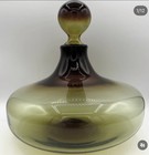 Lot Of 3 Greenwich Flint Craft Mcm Burnt Honey Glass Decanters Vintage