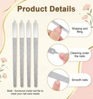 4 Pcs Diamond Deb Nail File  6-inch Stainless Steel Metal Nail File  Double Side