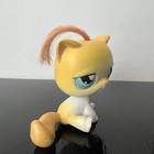 Littlest Pet Shop Lps  42 Shorthair Cat Yellow White With Hair Blue Eyes Hasbro
