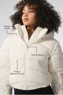 New Aio Yoga Glacier Puffer Jacket 2-in 1 Collar Cropped Windproof Women s Coat