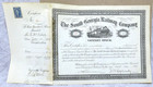 South Georgia Railway Railroad Stock Certificate  5 Revenue Stamp