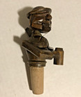 Hand Carved German Wooden Brewer Animated Bottle Stopper Vintage Rare
