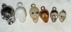 6 Vintage Different Plastic Cracker Jack Charms Gumball Halloween Skull Prizes